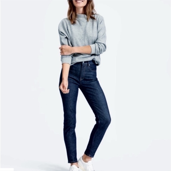 Everlane High Rise Straight Jeans 27 Dark Wash Closet Staple Coastal Tall Girl - Picture 1 of 11